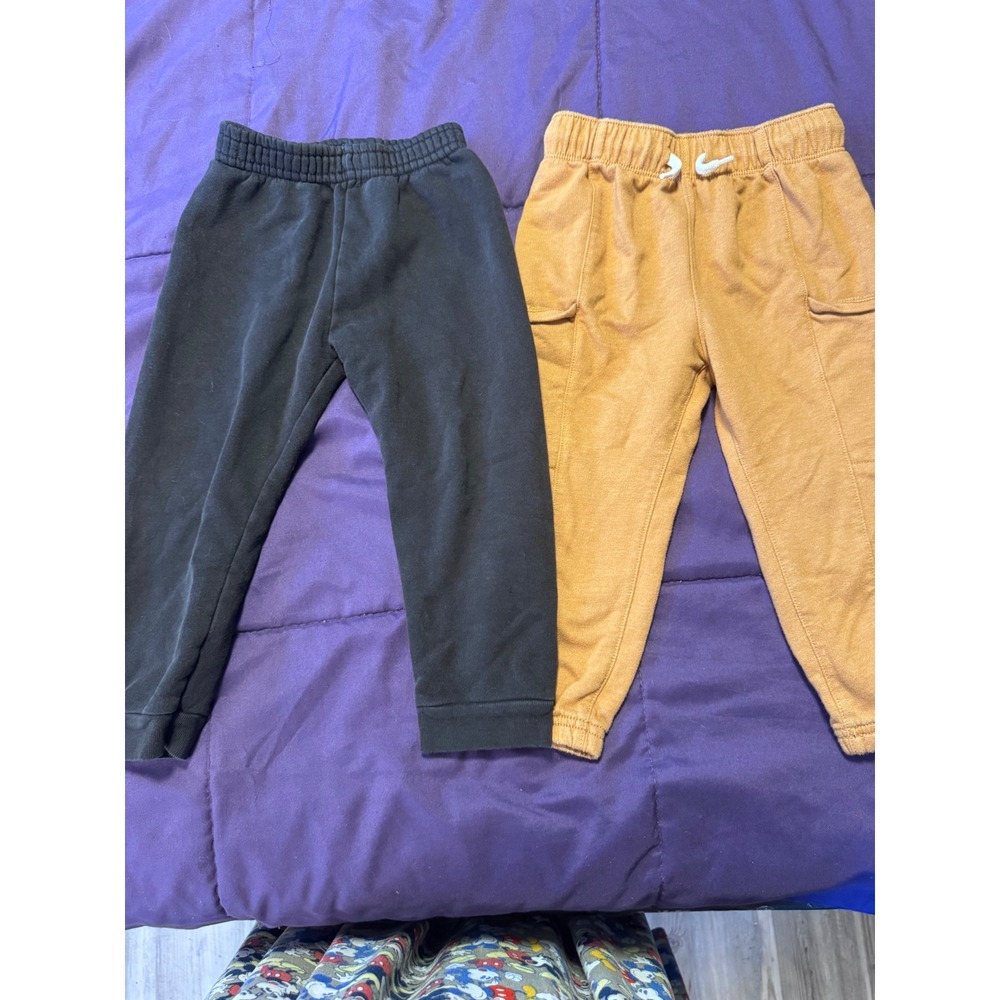 Toddler Boys Joggers Lot 2 Pair Garanimals Black Carters Tan Cargo Pants 3T
